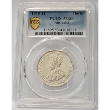 AUSTRALIA 1915 . FLORIN . PCGS AU53